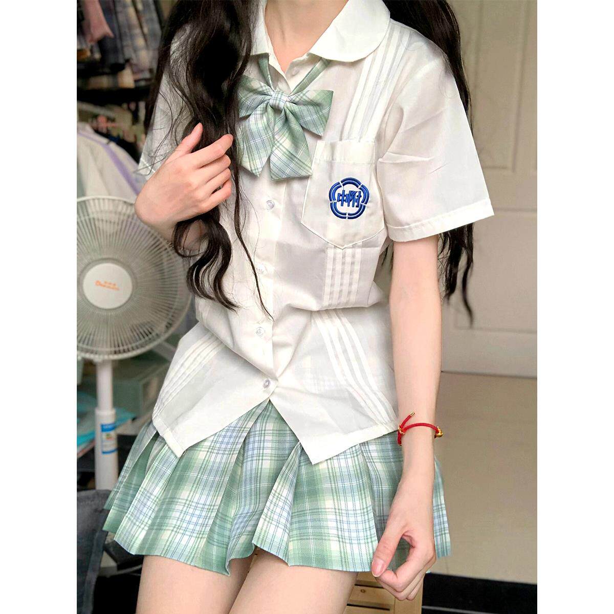原创正版雪松jk制服套装裙日系校供感学院风短袖半身裙百褶裙女