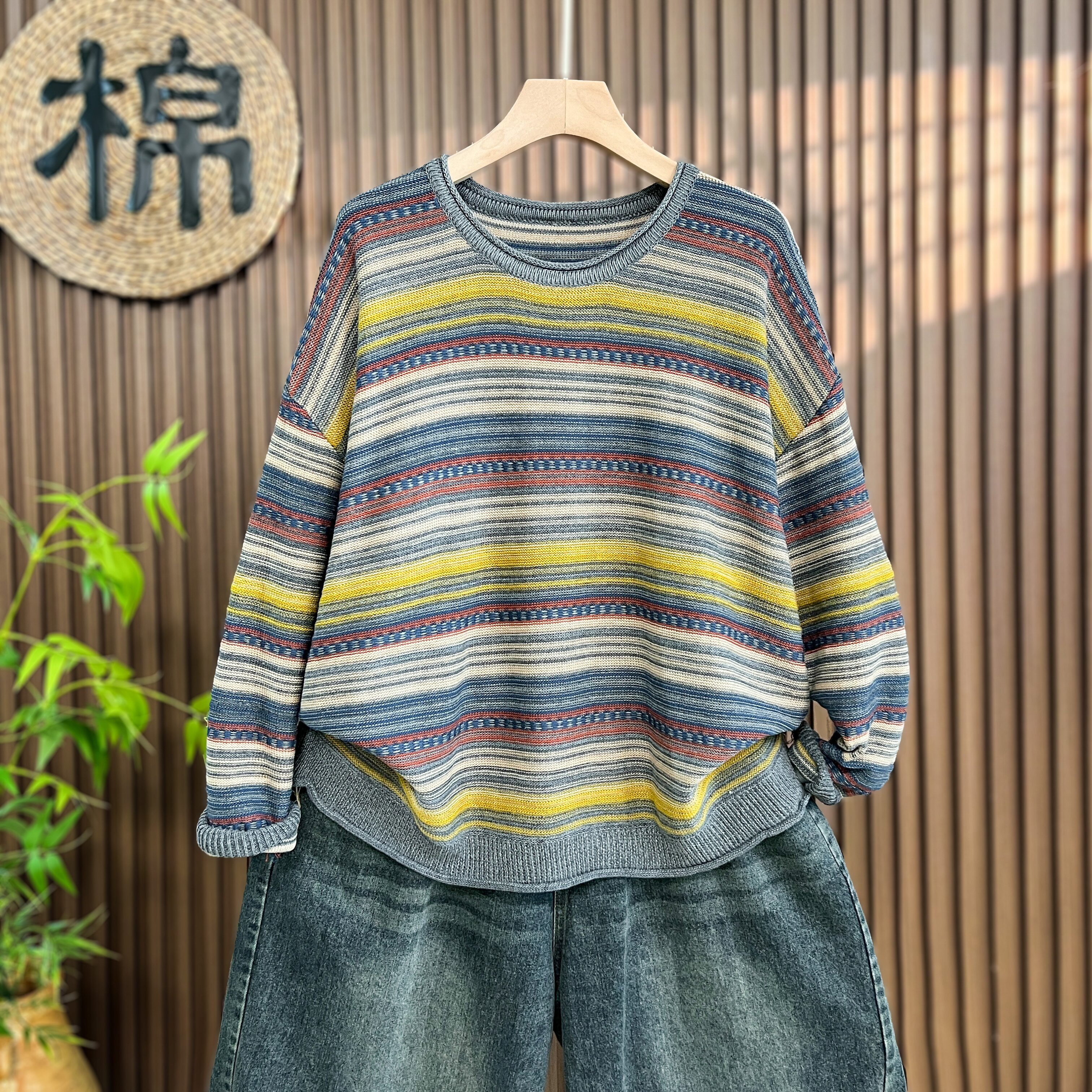 炸裂！条纹毛衣针织衫外套