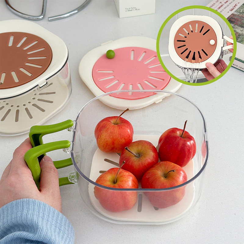 喜欢！多功能透明双层洗菜盆沥水篮大容量厨房冰箱收纳盒果蔬沥水,餐饮具,洗菜盆/沥水篮/漏水筛,淘宝优惠券,粉丝福利购,淘宝优惠卷