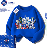 NASA联名赛罗奥特曼衣服薄款 卫衣春秋冬男童外穿印花圆领上衣潮牌