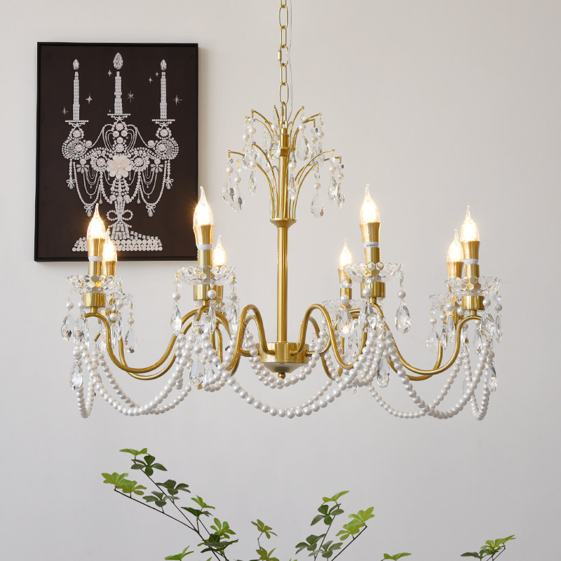 轻奢水晶吊灯欧美式简约现代客厅灯餐厅温馨主卧室灯法式复古灯具