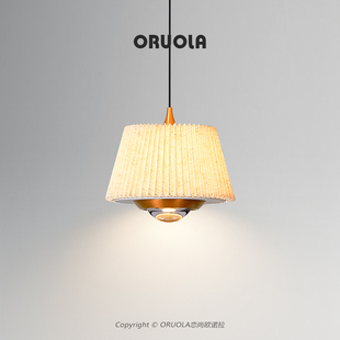 2025新款卧室床头小吊灯可手扫升降复古简约法式布艺餐厅吧台过道