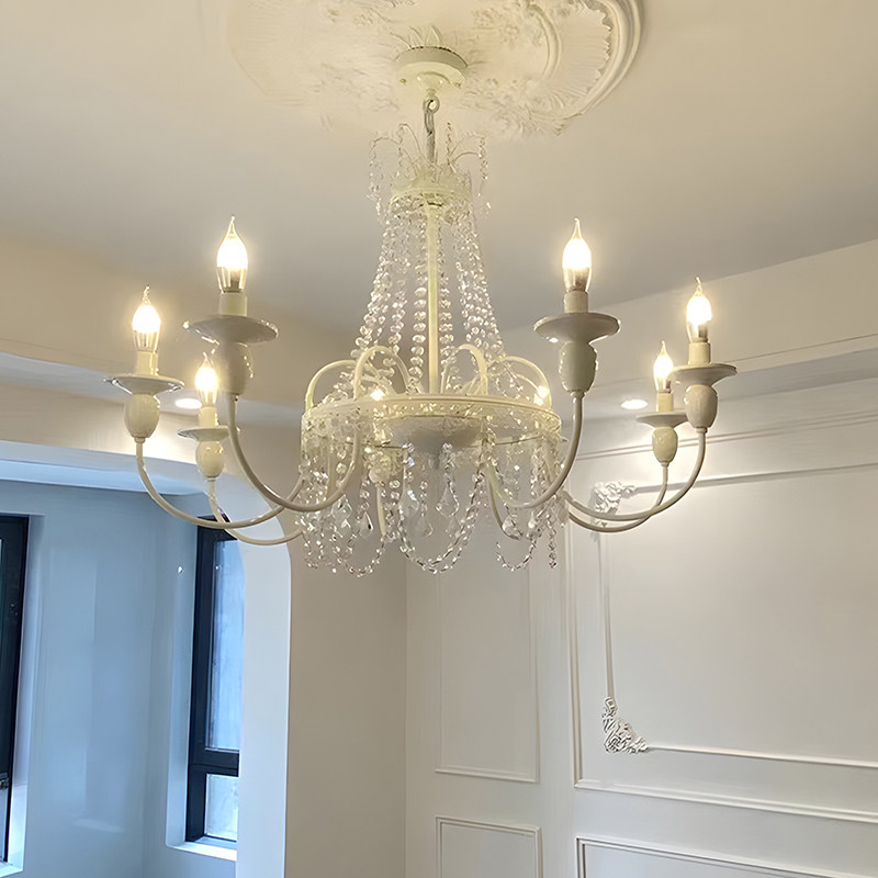 法式复古客厅吊灯水晶美式乡村别墅大气公主房卧室餐厅奶油风灯具