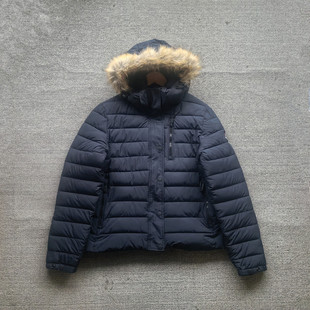 外贸原单出口欧美女士秋冬季加厚带帽小个子短款棉衣棉服外套