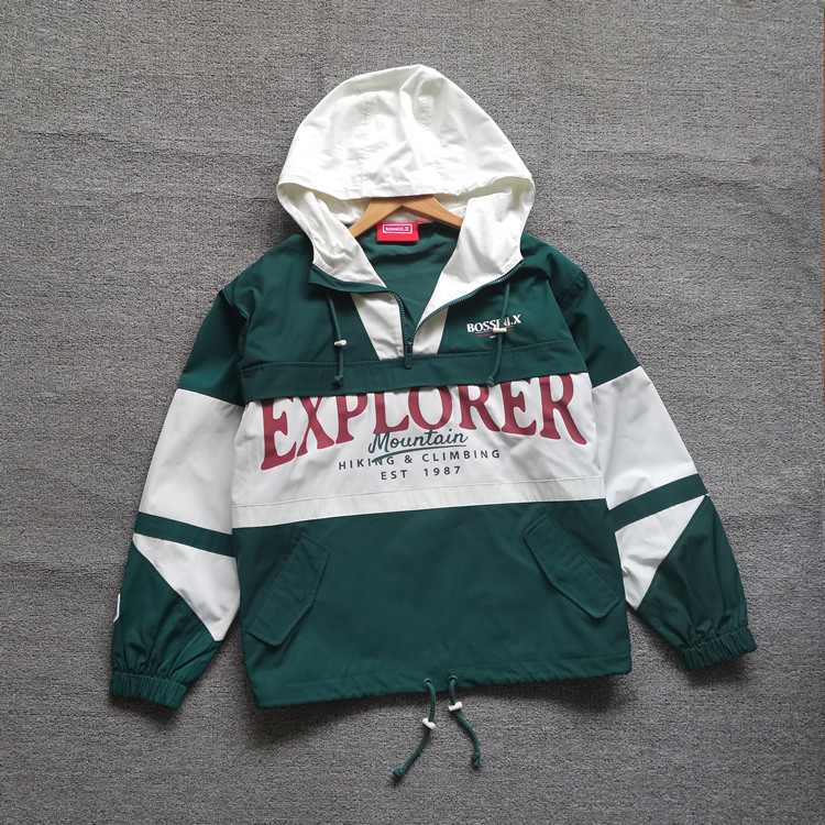 休闲春秋季拼色套头冲锋衣风衣