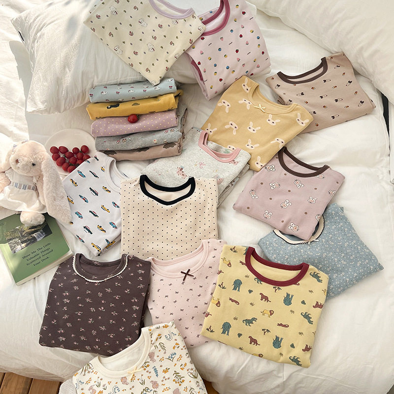 新升级10A抗菌~儿童无骨A类羊毛拉架家居服卡通睡衣秋衣秋裤