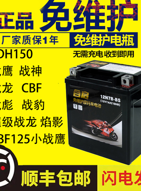 摩托车干电瓶新大洲本田SDH150战鹰 战神 战豹战彪 战龙CBF蓄电池