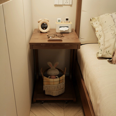 床头柜替代品小型超窄家用卧室爆款实木可移动床头置物架边几