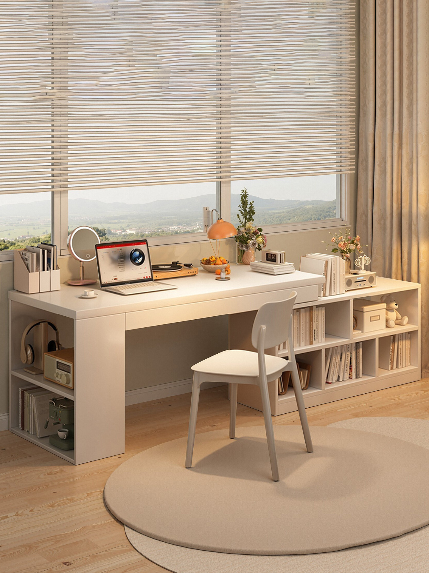 书桌书架一体靠墙桌子可伸缩客厅隔断桌吧台桌长条桌小户型电脑桌,住宅家具,电脑桌,淘宝优惠券,粉丝福利购,淘宝优惠卷