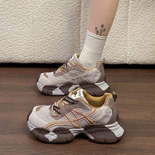 老爹鞋女款2026新款春季爆款女鞋网面透气运动鞋不累脚防滑登山鞋
