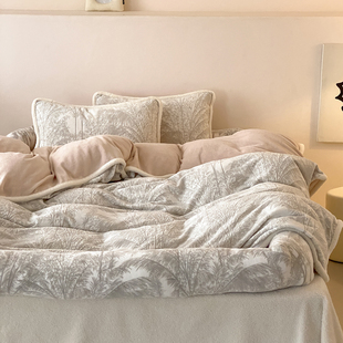 人类趴趴窝牛奶绒四件套毛绒保暖宝宝防掉落安全舱人类狗窝可拆洗