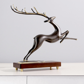 客厅电视酒柜黄铜鹿家居装 饰品摆件办公室轻奢纯铜工艺品开业礼物