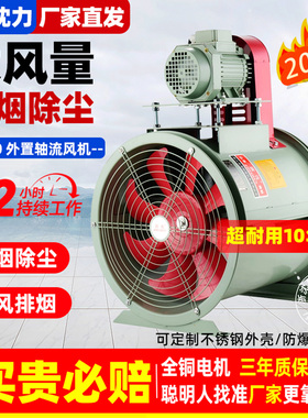 浙江沈力KT40轴流风机工业除尘380v外置电机防爆耐高温喷漆房皮带