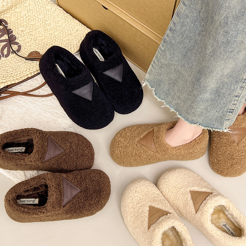 厚底毛毛鞋女外穿加绒豆豆鞋2025冬季新款一脚蹬保暖雪地靴棉鞋子,女鞋,乐福鞋（豆豆鞋）,淘宝优惠券,粉丝福利购,淘宝优惠卷