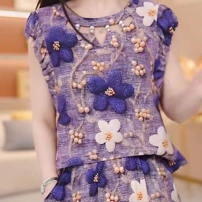 高级感端庄优雅清新套装2025夏季新款年轻妈妈遮肚子俩件套裙子女