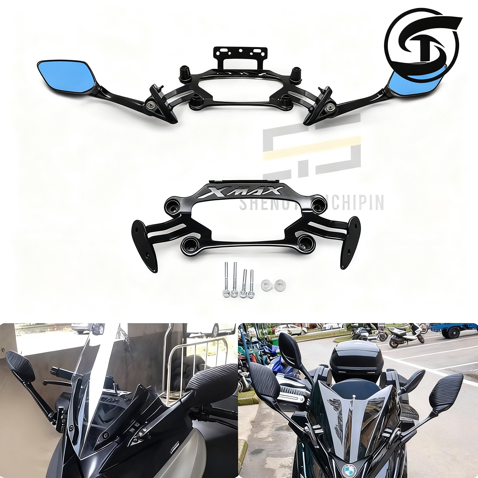 17-22年XMAX300后视镜前移支架