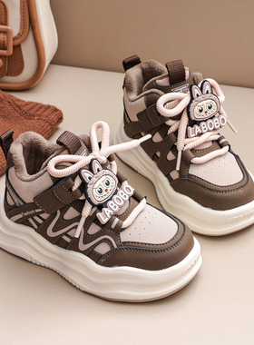 加绒高帮儿童运动鞋卡通2025冬保暖男女童休闲棉鞋学生轻便跑步鞋