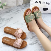 女夏2025新款 外穿 ins潮厚底一字拖时尚 仙女小香风沙滩拖鞋 凉拖鞋