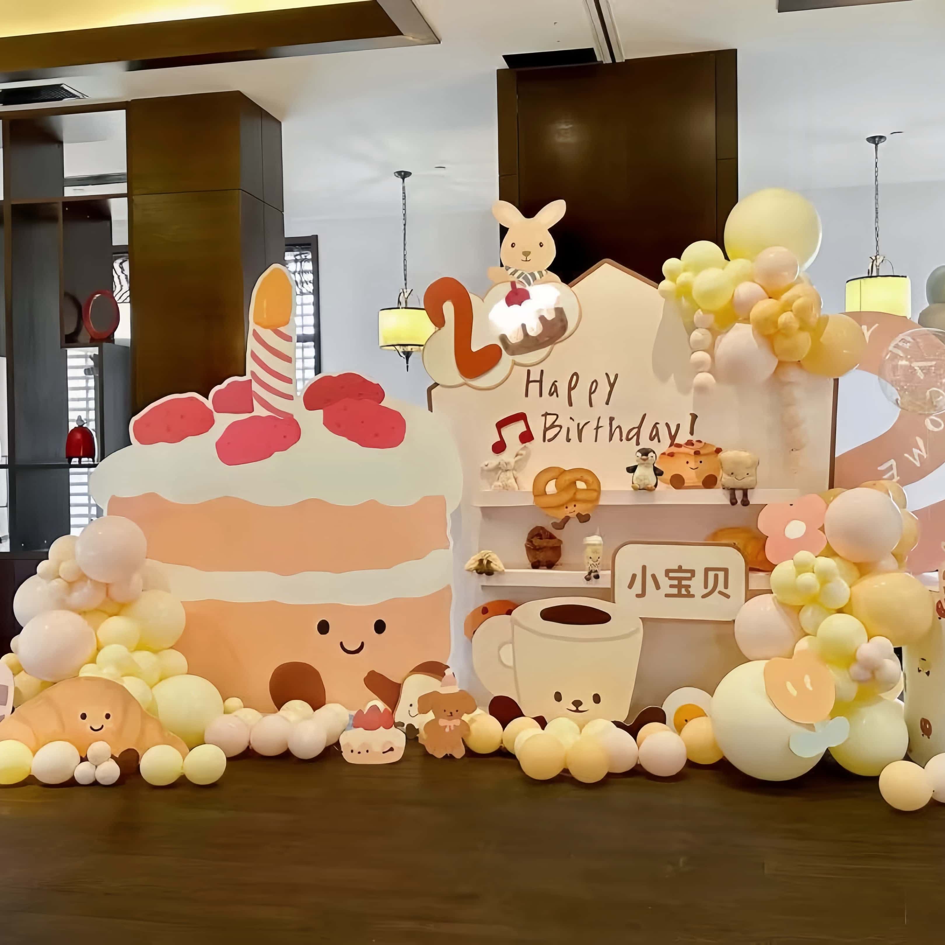 Jellycat宝宝生日布置背景墙kt板