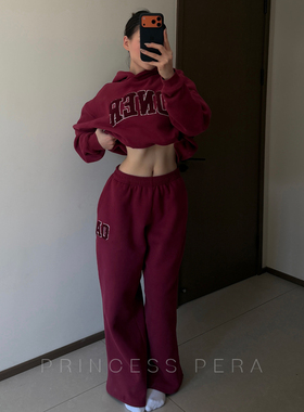 甜梨 oneractive连帽卫衣套装 加绒保暖运动健身卫衣卫裤女