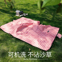 Spring outing mat, outdoor portable waterproof net, red ins wind picnic mat, moisture-proof supplies, necessary picnic mat