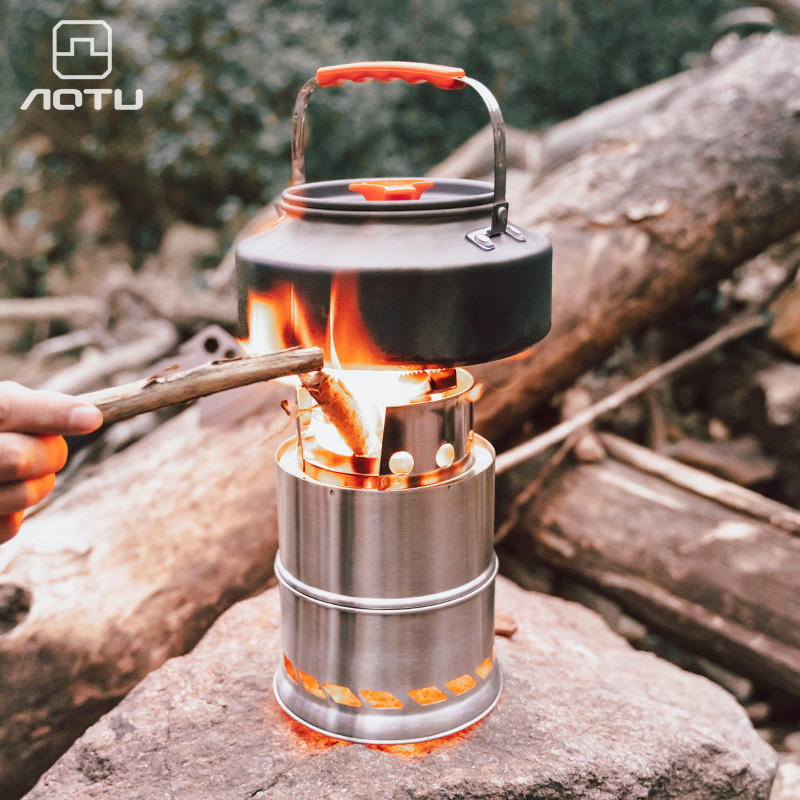 户外露营炉具小型柴火灶家用烧木柴便携式野外炉子不锈钢柴火炉