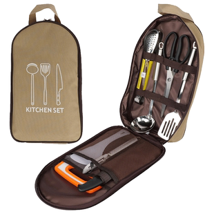 户外餐具便携式套装露营野炊装备厨具收纳包野餐包不锈钢刀具用品