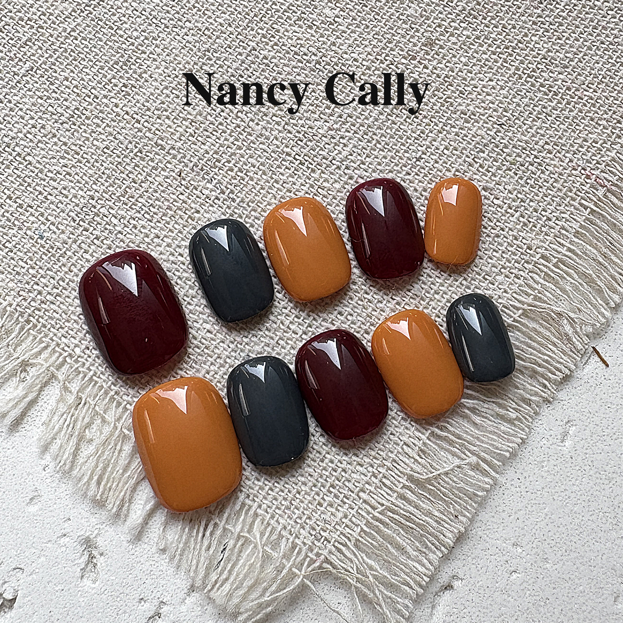 【跳色23】拼色撞色纯色穿戴甲显白通勤简约短甲定制