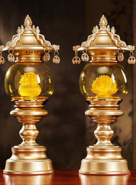 五龙莲花粉金宫灯家里供佛供观音