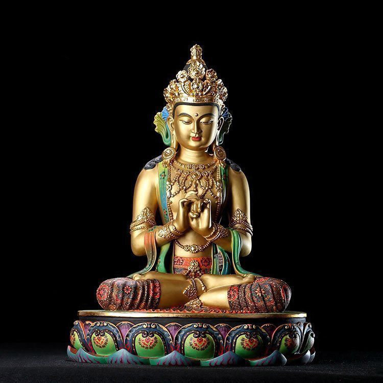 台湾宝华藏传密宗大日如来佛像寺庙佛堂供奉手工彩绘摆件可装藏