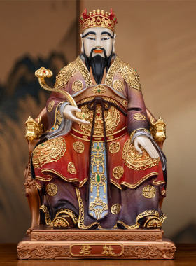 纯铜灶君神像家用厨房供奉摆件