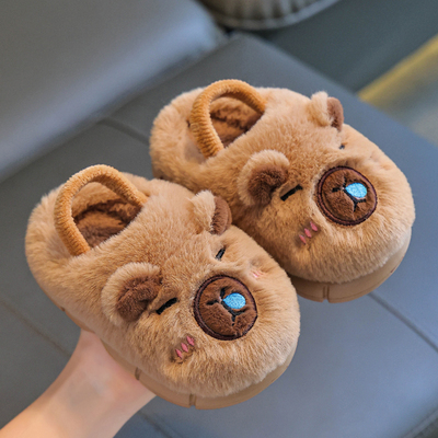 儿童棉拖鞋防滑保暖毛毛棉拖鞋