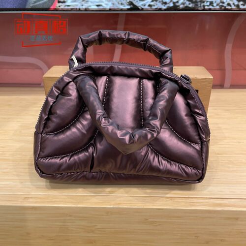 阿迪达斯三叶草女包金属色感休闲手提包迷你手拎包保龄球包IY7039