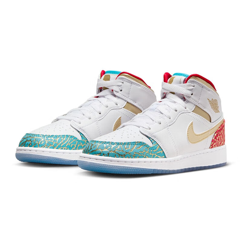 Nike耐克大童女鞋Air Jordan 1缓震中帮运动鞋休闲板鞋FB2212-100 运动鞋new 童鞋/青少年鞋 原图主图