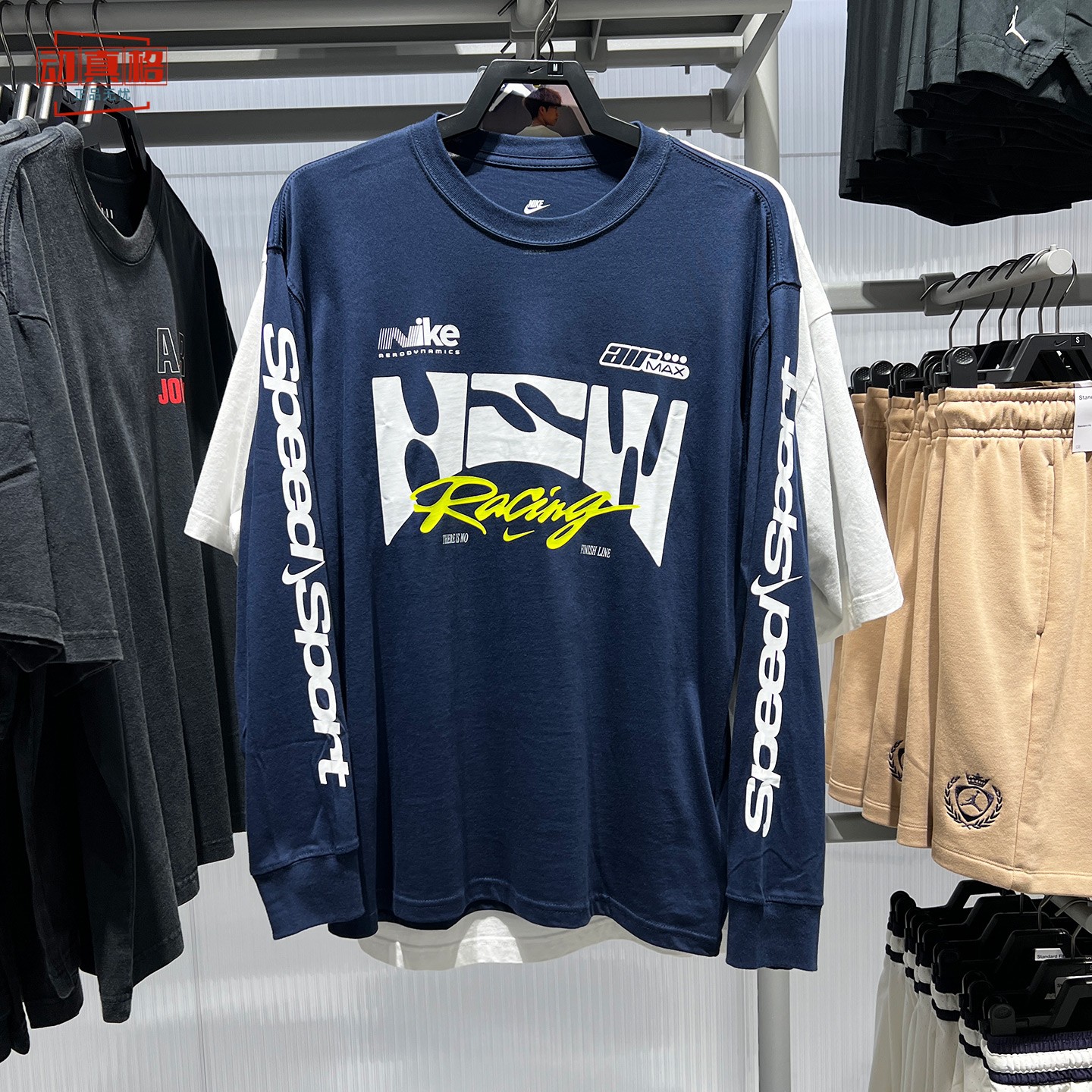 NIKE耐克2026秋款男子字母印花机车风运动长袖T恤 IM3782-100-010