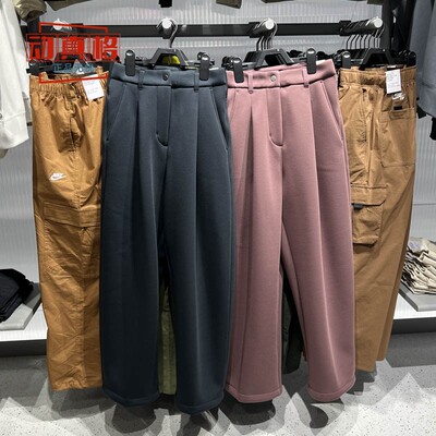 耐克女26春加绒刺绣舒适针织长裤