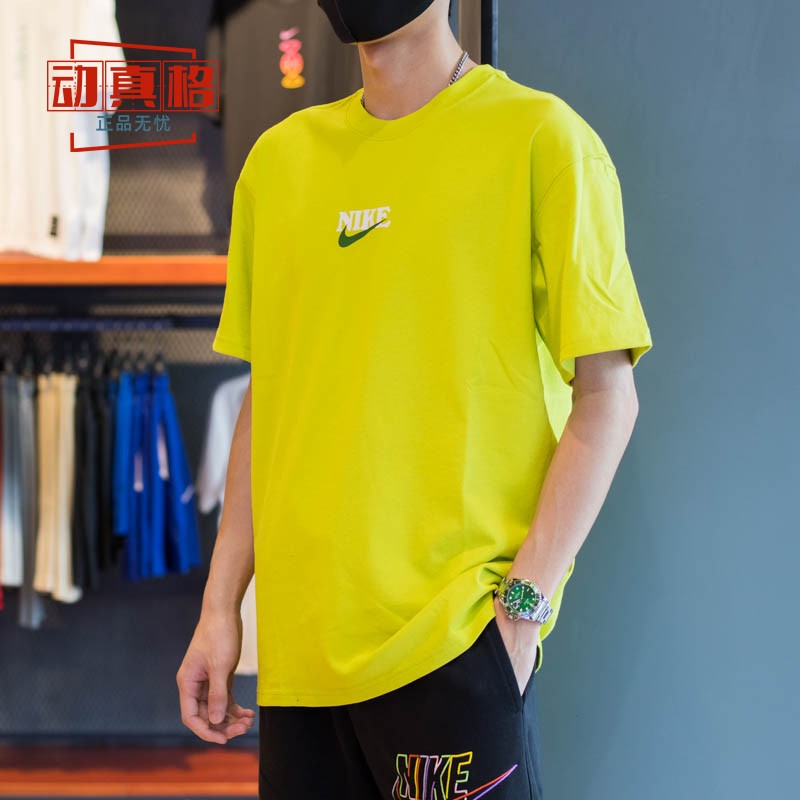 正品耐克男装2024夏季款小标运动舒适休闲宽松短袖T恤 FN3700-335