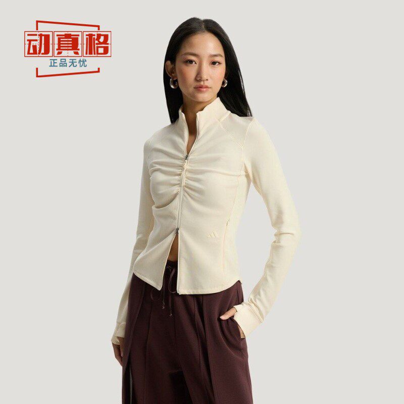 阿迪达斯2026春女子Gather Slim修身塑身显瘦速干休闲外套 KU5384