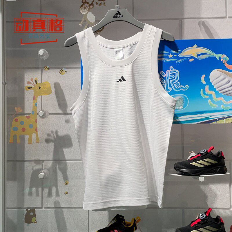 运动休闲背心无袖T恤衫阿迪达斯