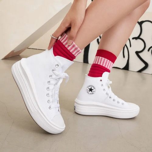 正品匡威女子All Star Move云朵厚底鞋高帮帆布鞋568498C 568497C