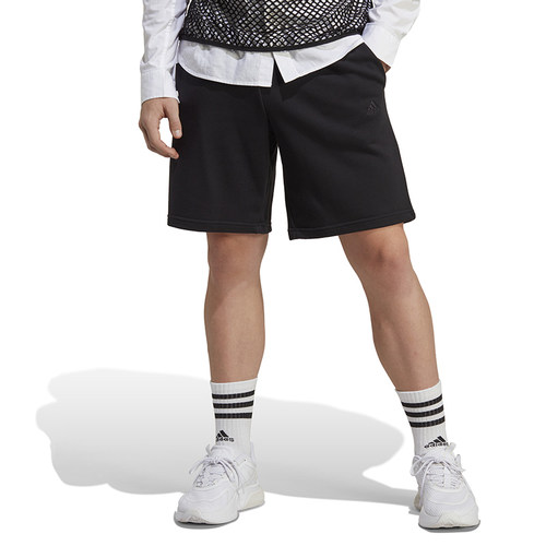 Adidas阿迪达斯男子针织五分裤宽松纯色透气运动短裤夏季款IC9756