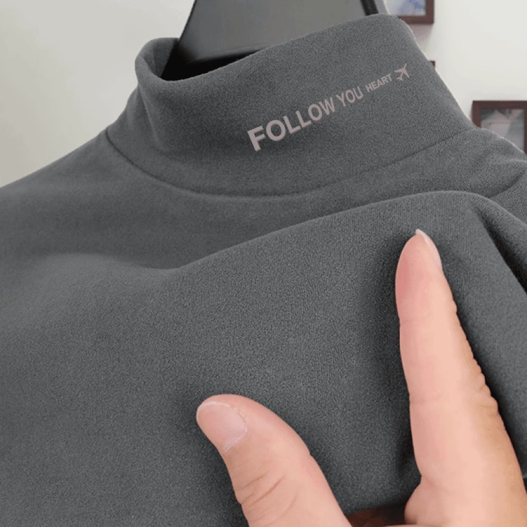 【两件装】大牌出口外贸~清仓韩版简约百搭半高领德绒男女秋冬潮