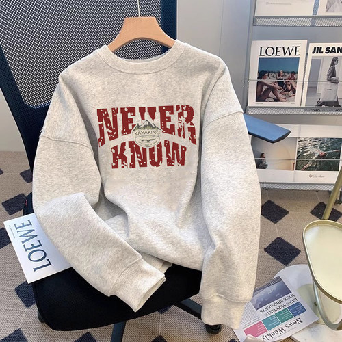 品牌外贸~大牌专柜清仓重磅薄款卫衣男女秋冬加绒加厚圆领外套潮