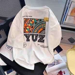 t恤男女夏季 海外订单外贸撤回尾货 夏季 ins潮牌纯棉短袖 上衣 半袖