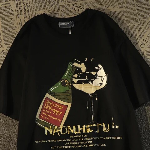 海外订单外贸出口原单~ins港风潮牌纯棉短袖t恤男女夏季宽松上衣