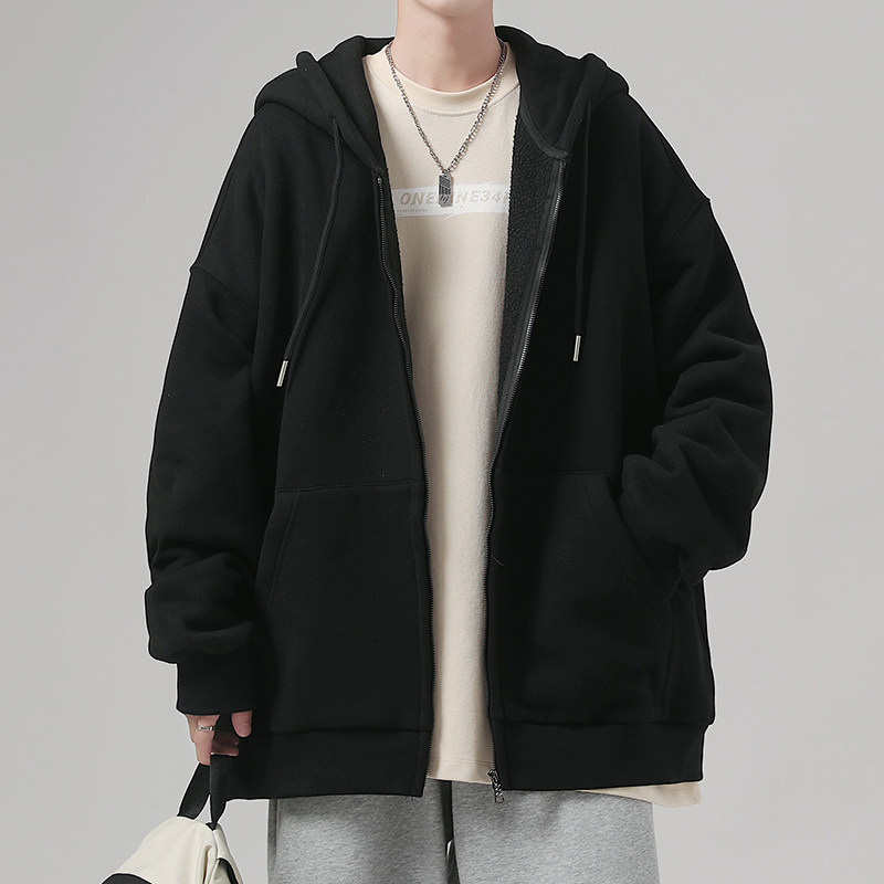 广州十三行~外贸美式韩版大码宽松加绒加厚开衫卫衣男女拉链外套,男装,大码上装,淘宝优惠券,粉丝福利购,淘宝优惠卷