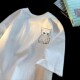 上衣服 t恤男女秋冬印花小猫半袖 广州十三行原单 外贸清仓纯棉短袖