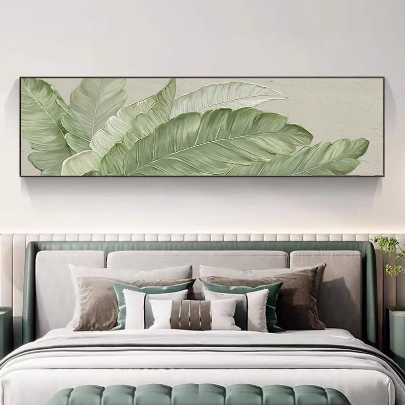 家大业大沙发背景墙装饰画树叶北欧肌理客厅卧室床头房间挂画主卧图片