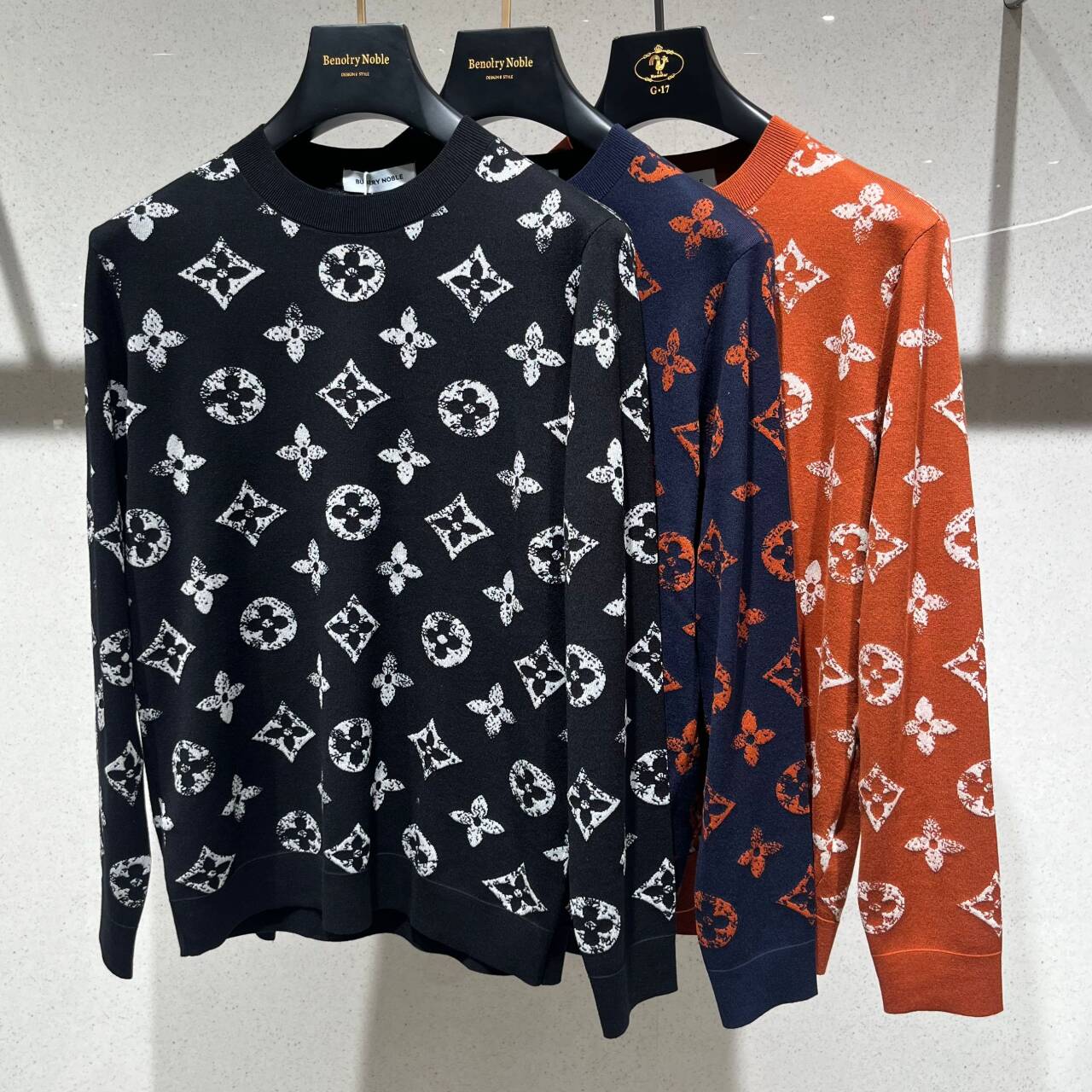 欧货高端秋季男士长袖毛衣圆领薄