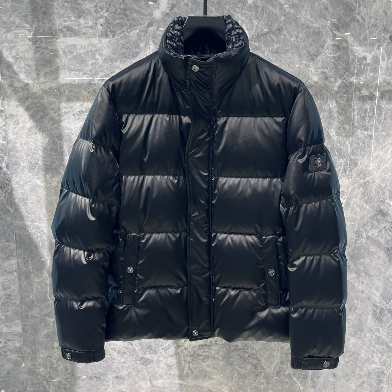 欧货高端男士立领羽绒服90白鸭绒